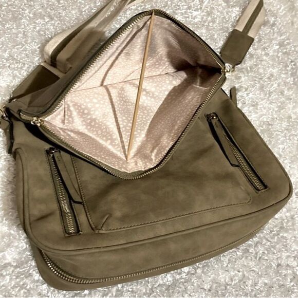 Olive Green Satchel Messenger Crossbody Bag - Picture 15 of 15